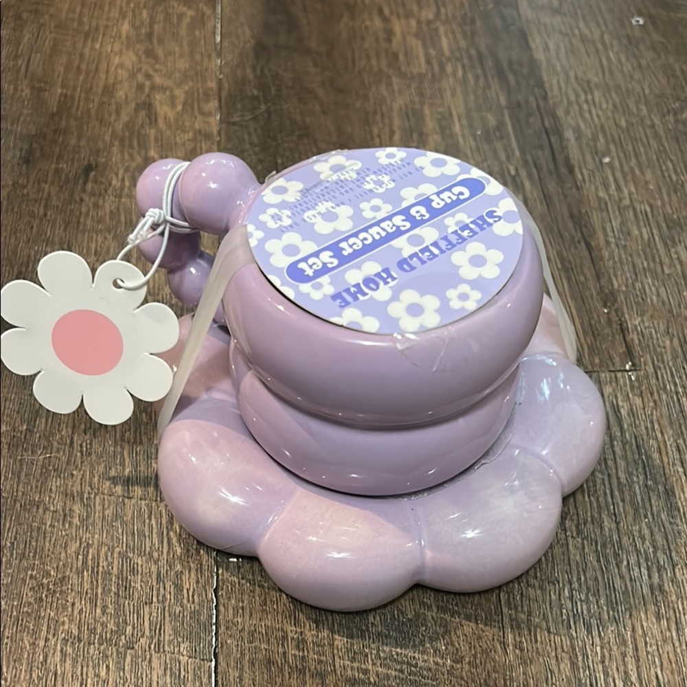 Sheffield Home Purple Cloud Cup &‎ Saucer Set NEW